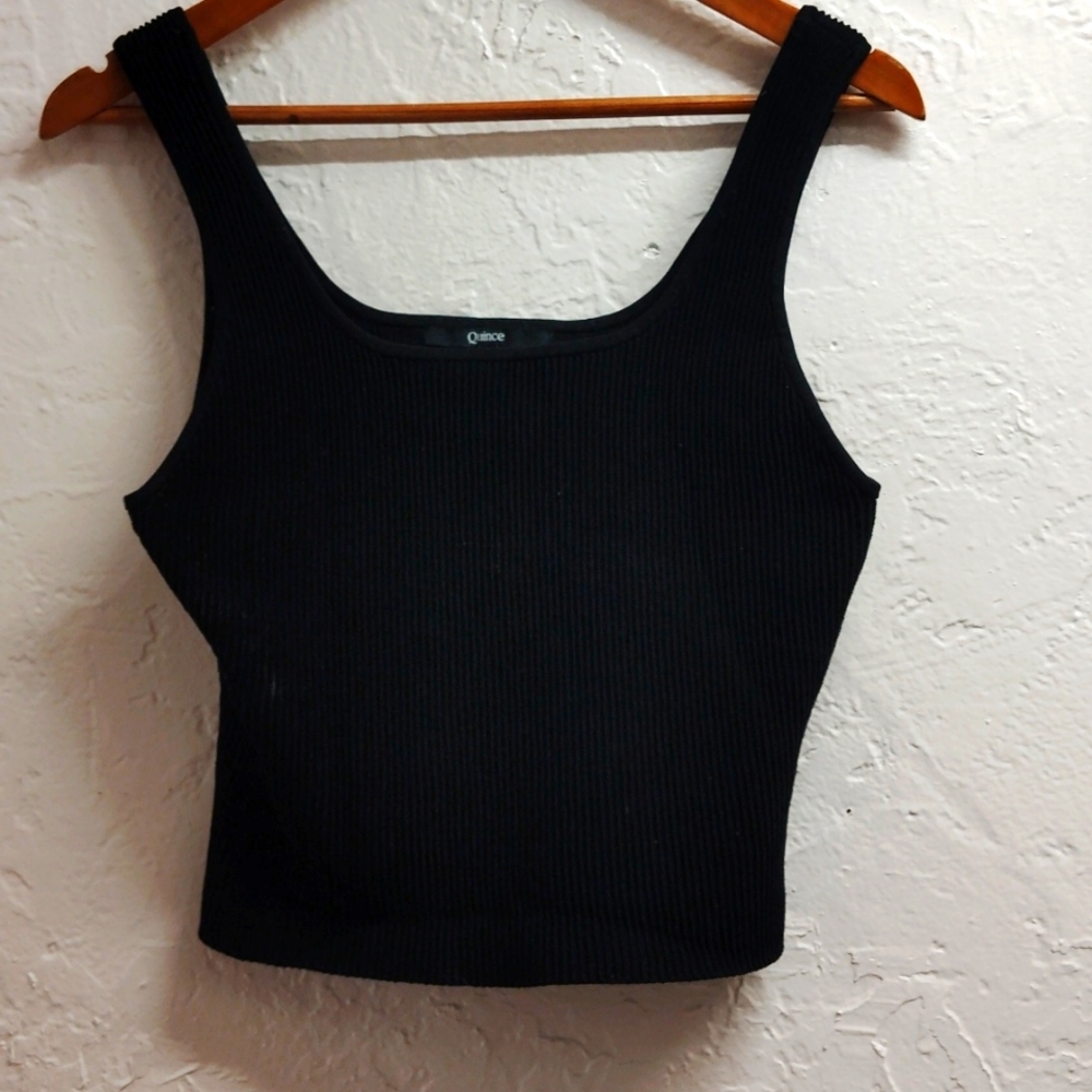 Quince Black Thick Woven Tank Top